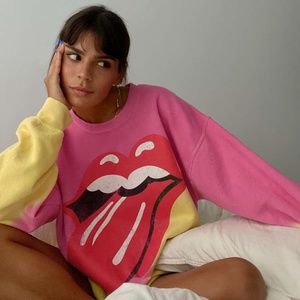 The Rolling Stones Urban Outfitters Tie Dye Crew Neck Sweatshirt